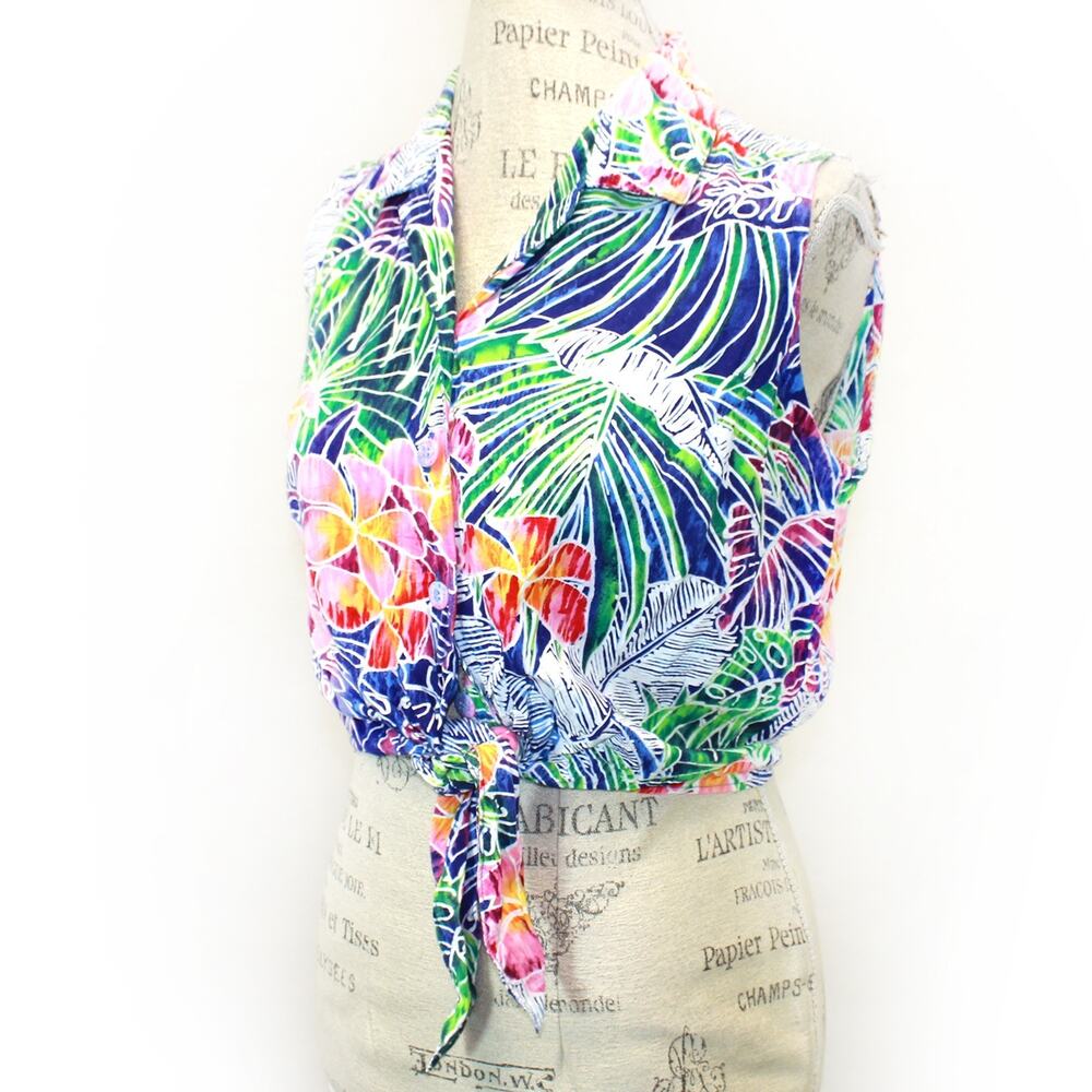 Jam's world vintage Hawaiian topical shirt blouse top Medium
